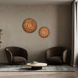 Moonj Natural Grass Round Wall Light - Brown