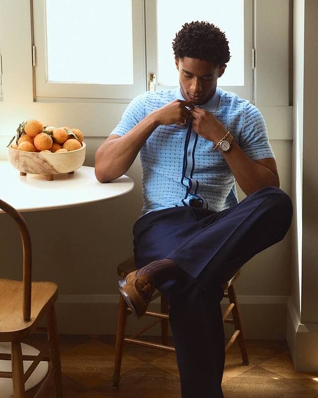 Broken Stripe Knitted Shirt | Percival x Ilaria | Blue | Percival