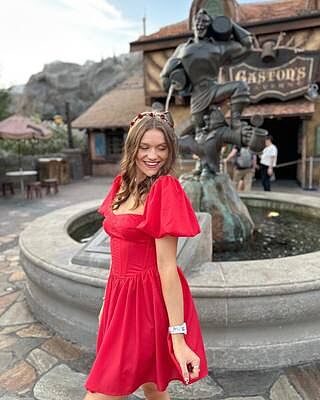 Souza Mini Dress - Fit and Flare Puff Sleeve Corset Dress in Red | Showpo  USA