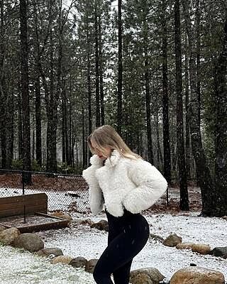 St Moritz Notch Lapel Fur Jacket White | Selfie Leslie