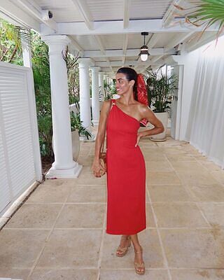 open lace back dress Frannie Jacquard Midi Dress by Sau Lee main image 0