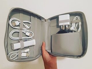 Pebble Grey Cable Tidy Bag