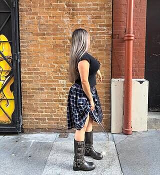 ROCKY Brown Distressed Wide Calf Knee-High Moto Women's Boot