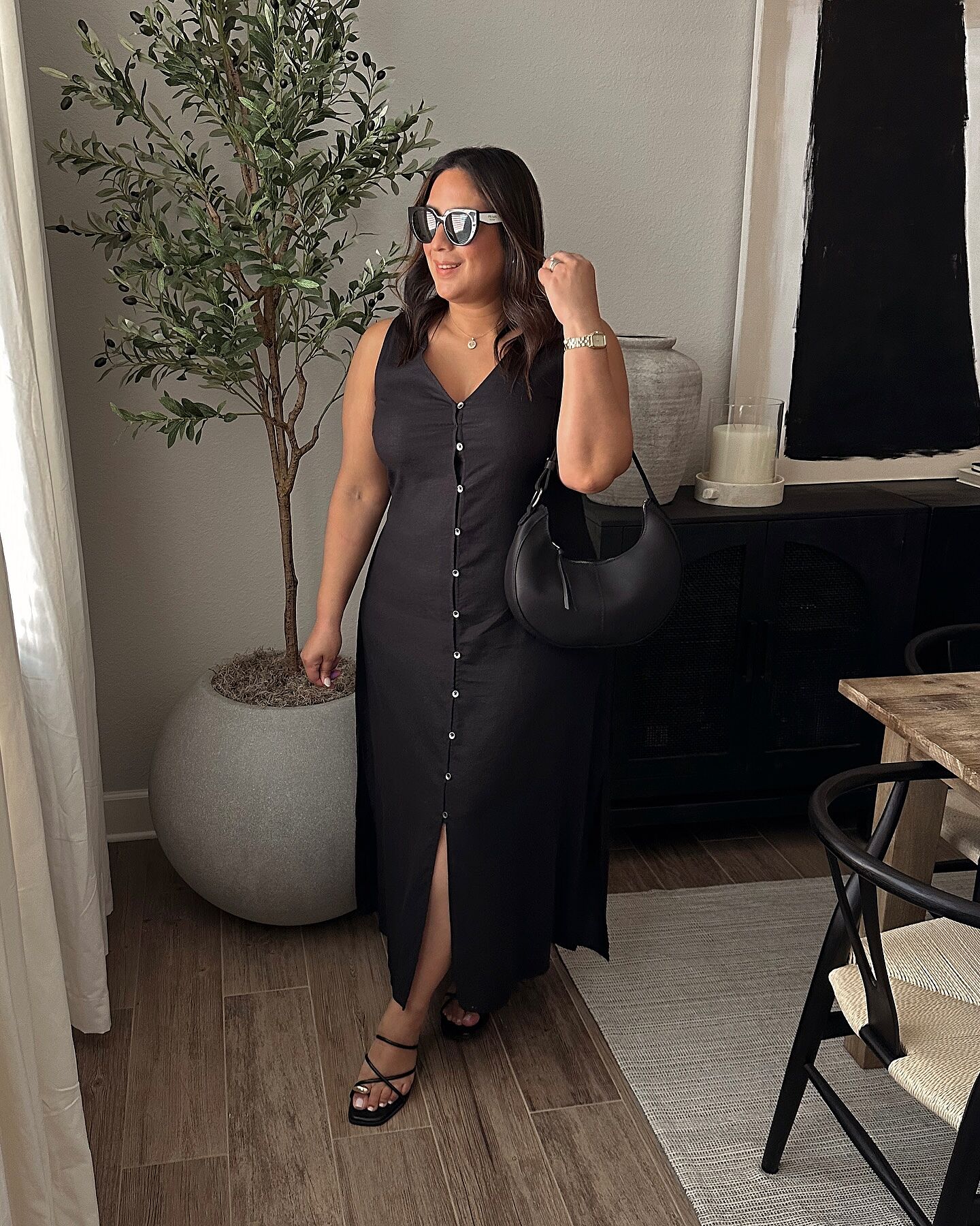 cotton citizen maxi dress Cotton Citizen Turtleneck Maxi Dress | Black