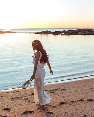 Alba Frill Trim Maxi Dress White