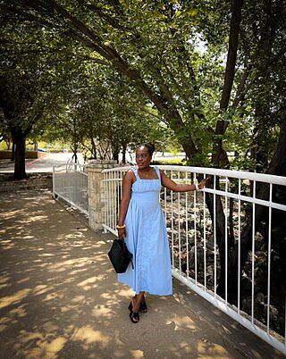 Suenito Ruched Detail A-Line Maxi Dress Blue | Selfie Leslie