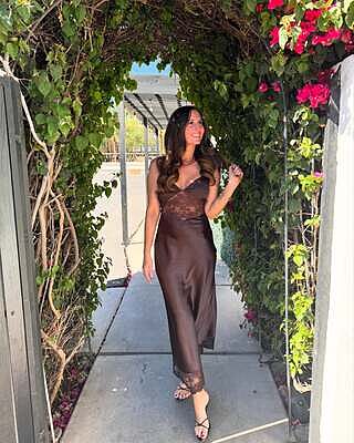 Milano Espresso Lace Inset Maxi Dress – 12th Tribe 