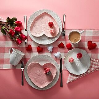 Tea Rose Pink Heart Shaped Plate