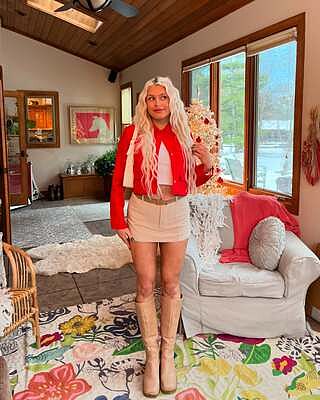 Shop the Cinder Crop Jacket Red
