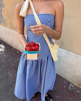 TRULLI MAXI DRESS COBALT GINGHAM