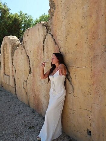 Prosecco White Rosette Frill Maxi Dress