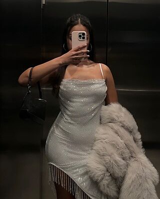 Ezmerelda White Rhinestone Fringe Dress – 12th Tribe