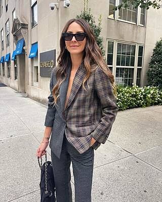 something navy plaid blazer