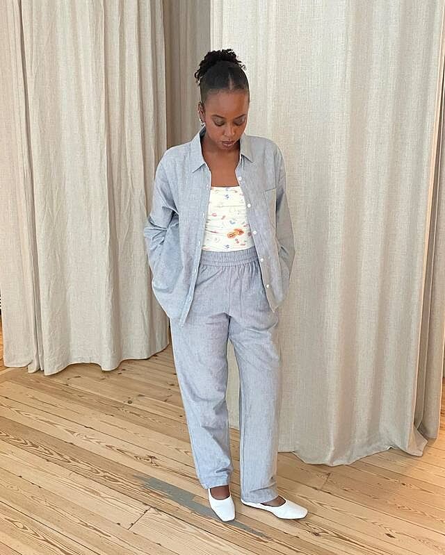 Breezy Pants Blue Stripe - Blue stripe | Djerf Avenue