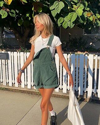 Kacey Short Overalls Khaki | Princess Polly