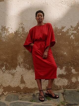 Lio Linen Dress - Santiago Print  Universal Standard