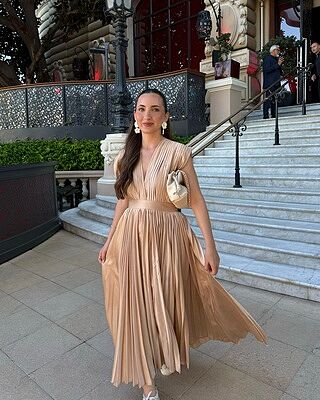 knee length dresses for ladies Mina Midi Dress ~ Champagne Luxe Satin – Show Me Your Mumu