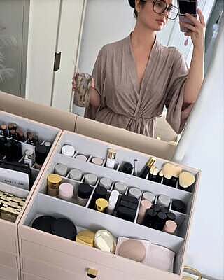 Blush Pink Makeup Organiser