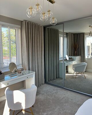 Pebble Grey & Chrome Dressing Table Mirror & Jewellery Stand