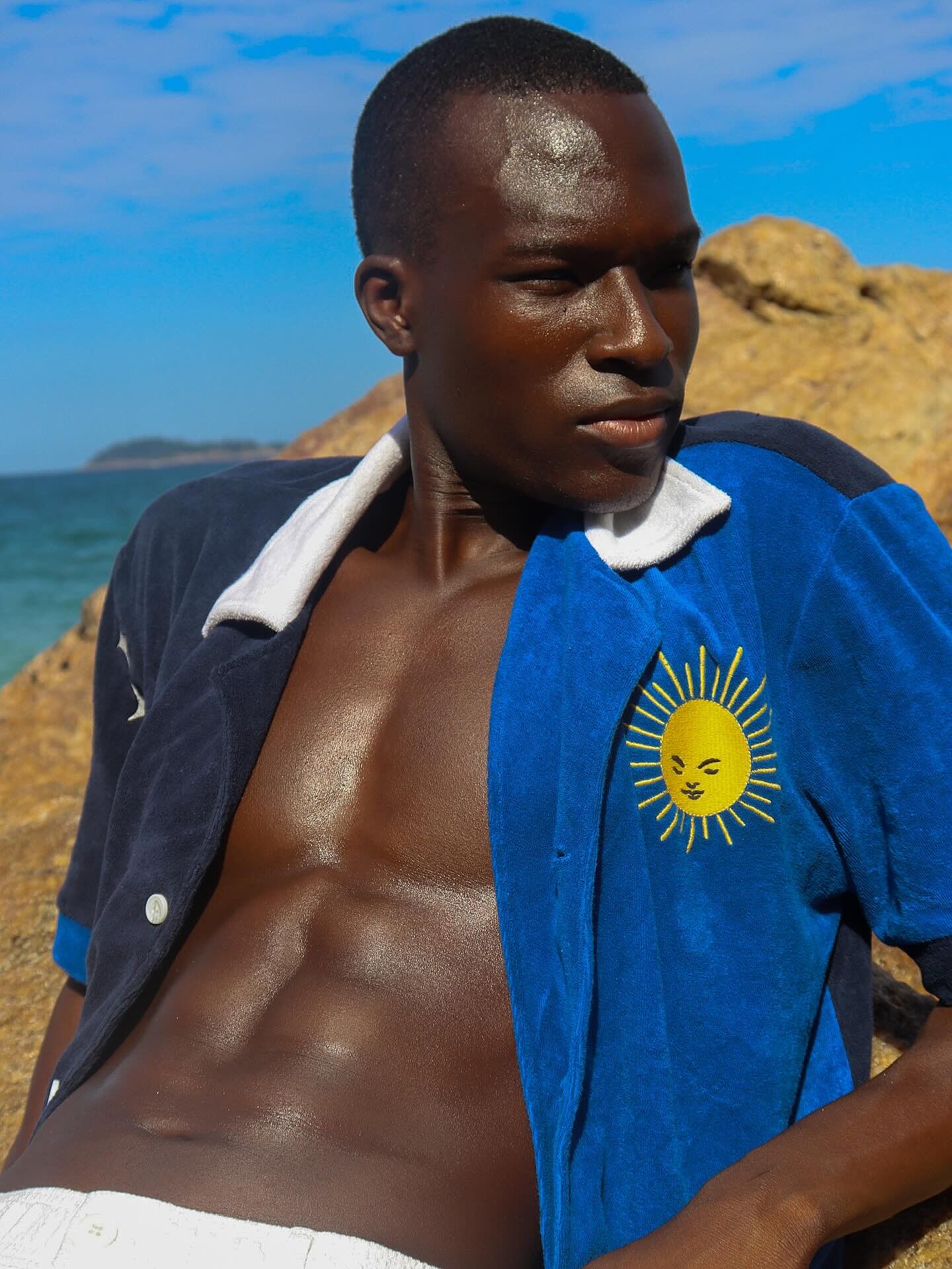 Rocket Lobster' Cabana Shirt (Organic Cotton Terry Cloth