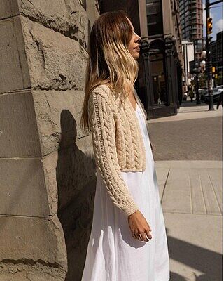 CABLE KNIT LONG-SLEEVE CARDIGAN