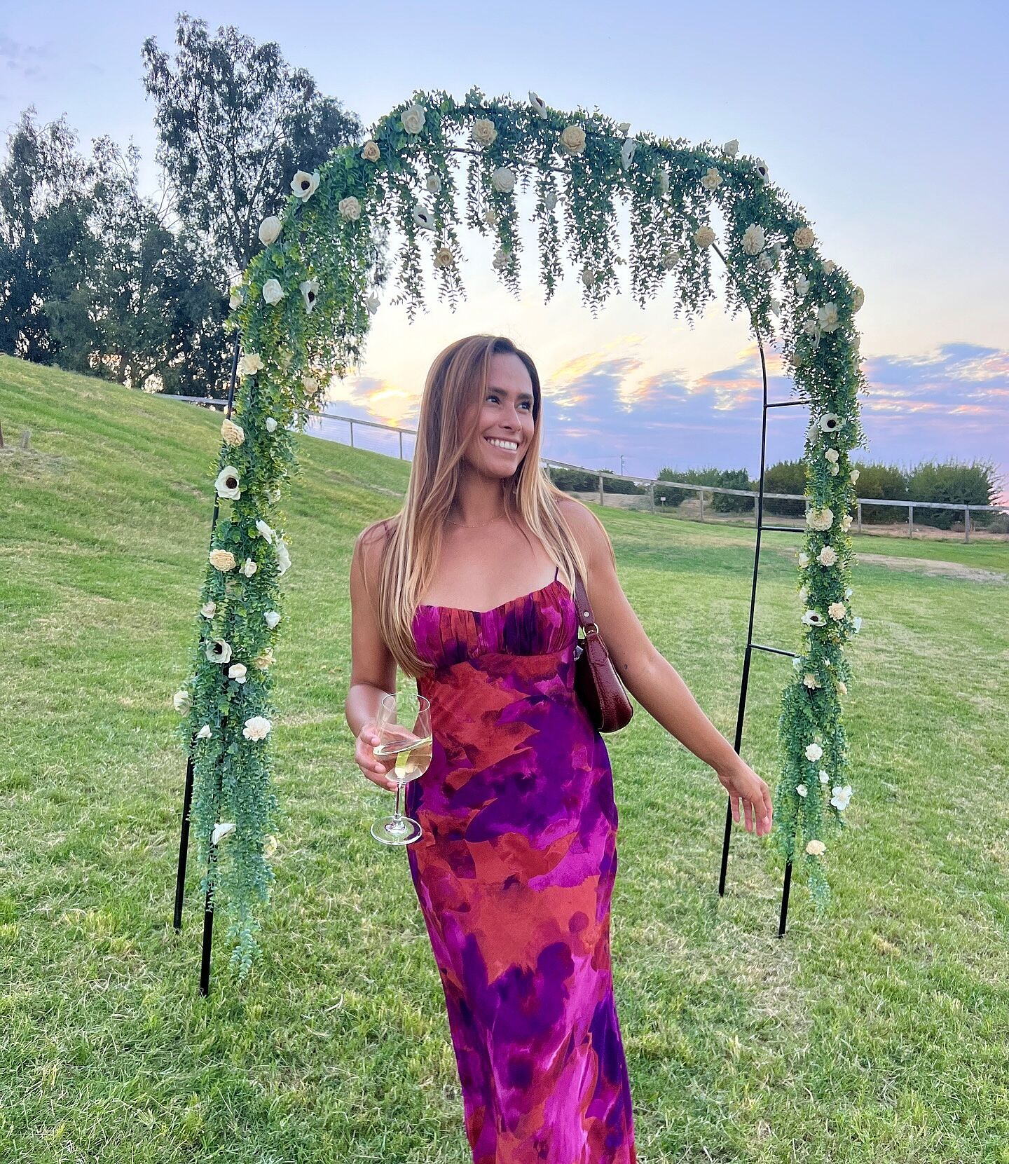 Nerida Low Back Twist Maxi Dress Dark Rose Selfie Leslie