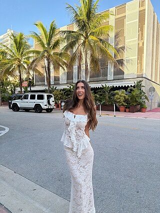 Shop the Kelina Ruffle Trim Lace Top White