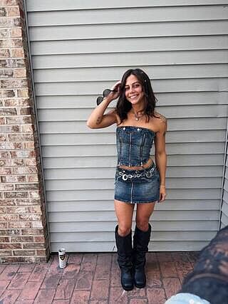 Guinevere Zip Washed Denim Top