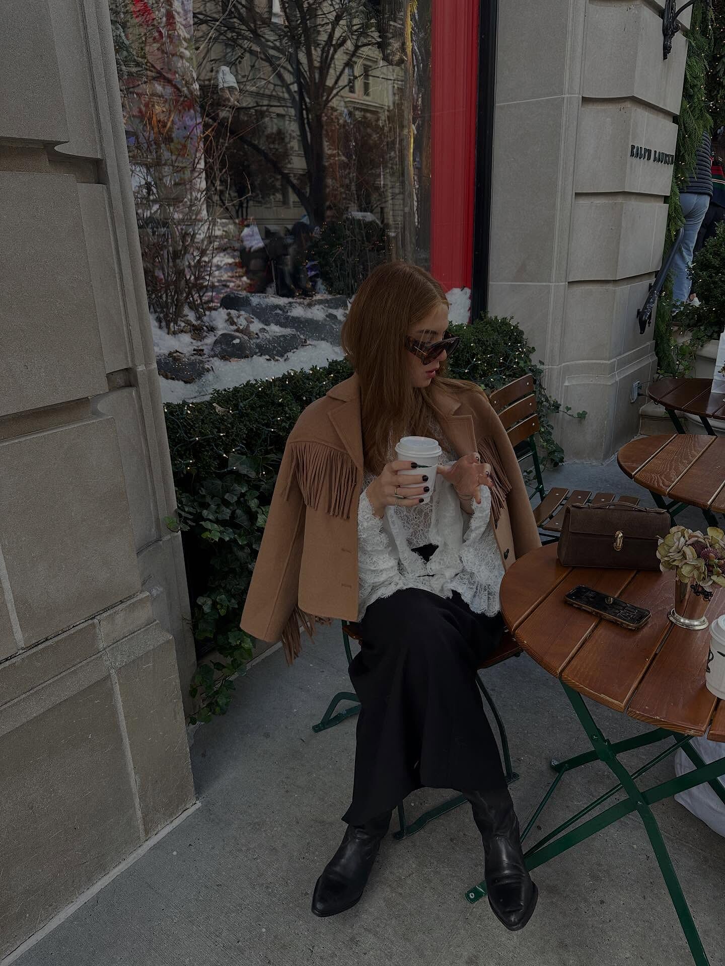 Ashleigh Wool Jacket in Brown Camel | RIXO USA ⋆