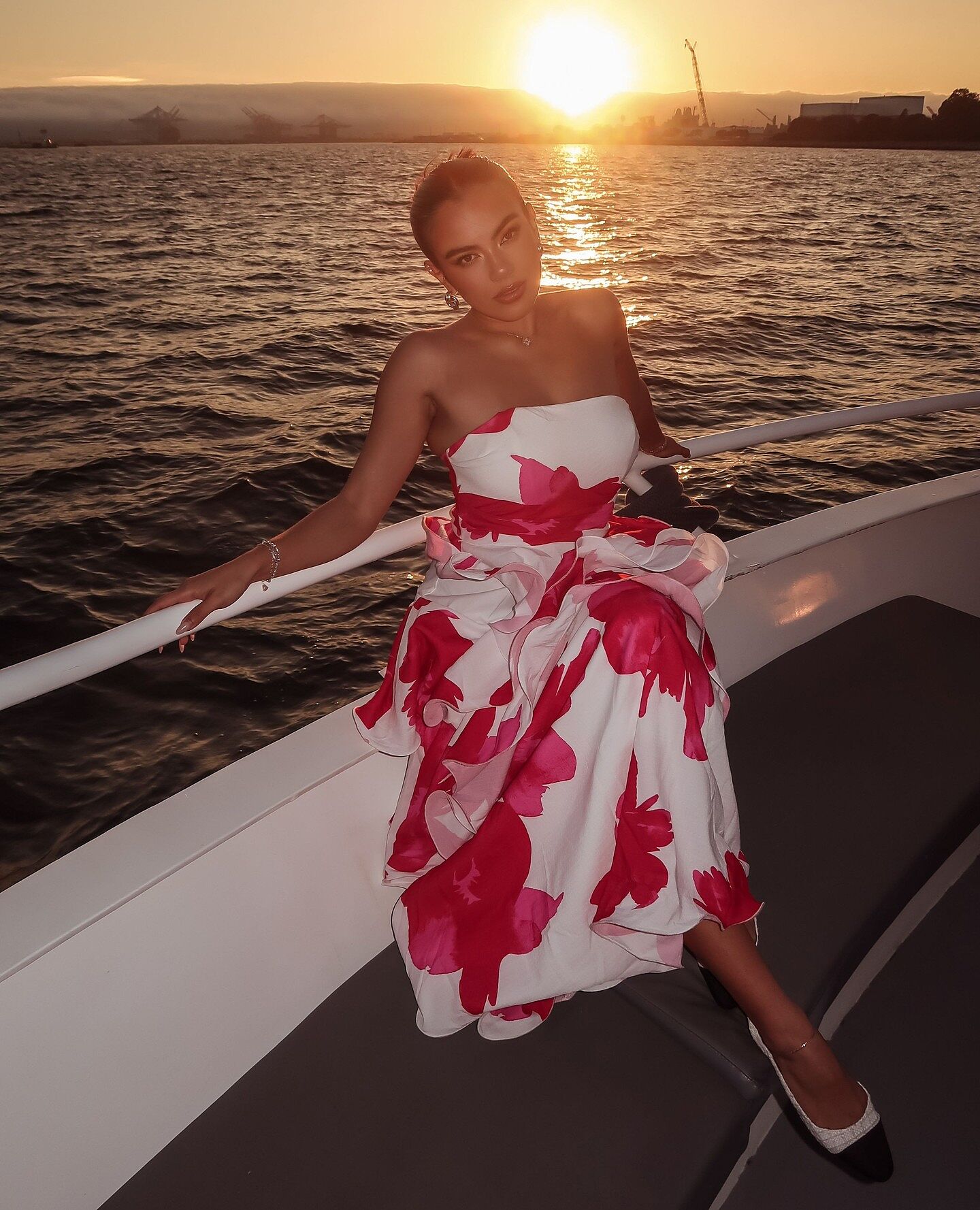giavana strapless layered midi dress floral embossed cream Giavana Strapless Layered Midi Dress Floral Embossed Cream