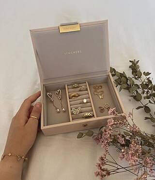 Blush & Champagne Gold Mini Jewellery Box Lid