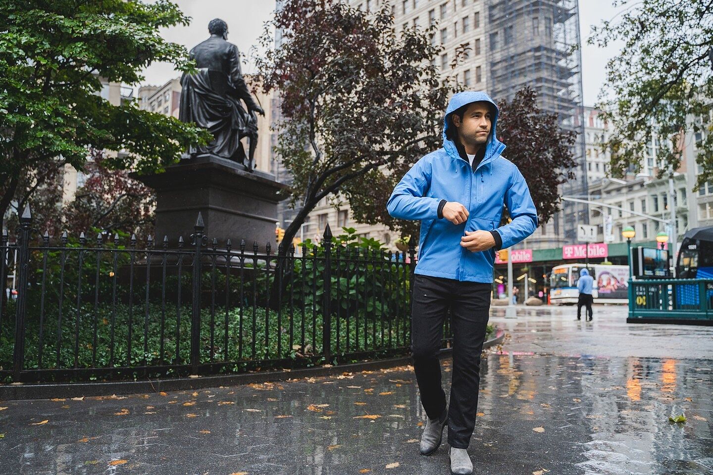 Black Tech Rain Jacket for Shorter Men | Peter Manning NYC Black Tech Rain Jacket for Shorter Men | Peter Manning NYC