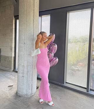 Oscar Midi Dress Pink | Princess Polly