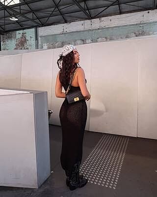 Next Level One-Shoulder Crochet Maxi Dress Black– Selfie Leslie
