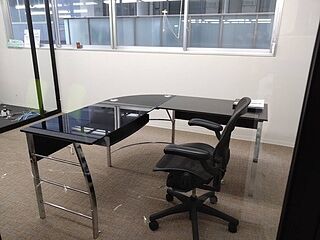 キーボード収納付きL字型ガラスPCデスク 幅1560 奥行1560 高さ755 FB
