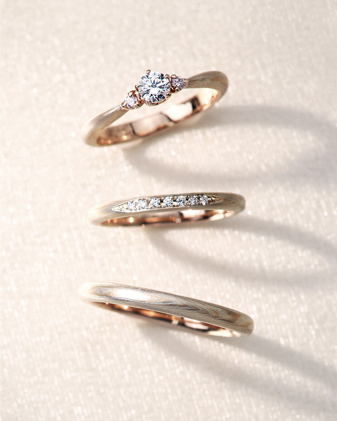 【杢目金屋 】K18/SVマリッジリング　結婚指輪　12号 恋桜 杢目金屋】恋桜｜婚約指輪・結婚指輪の専門店 タケウチブライダル