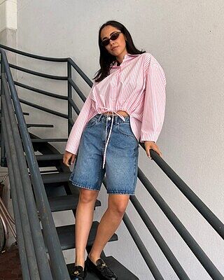 BUTTERFLY SHIRT PINK STRIPE