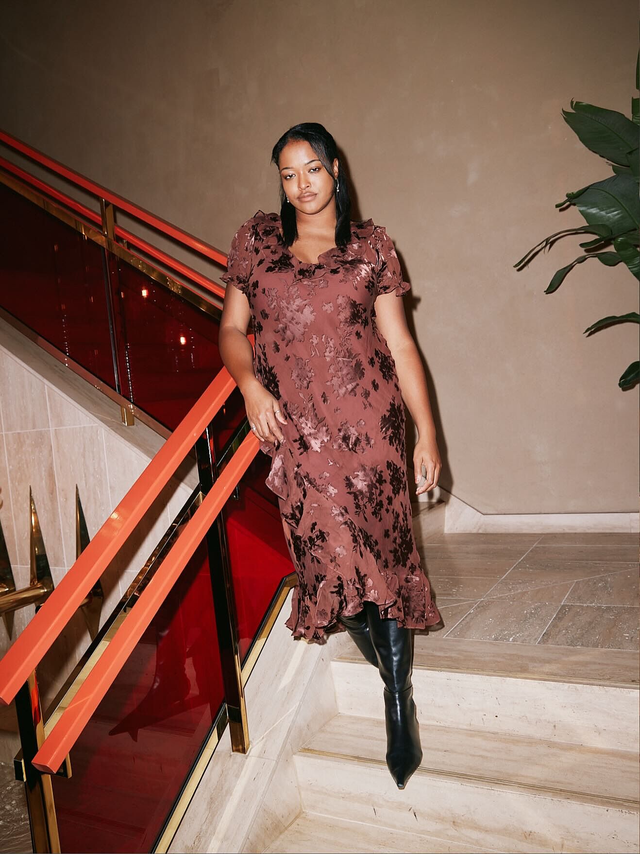 Clementina Midi Dress in Pink Tulip Fields Coral | RIXO USA ⋆