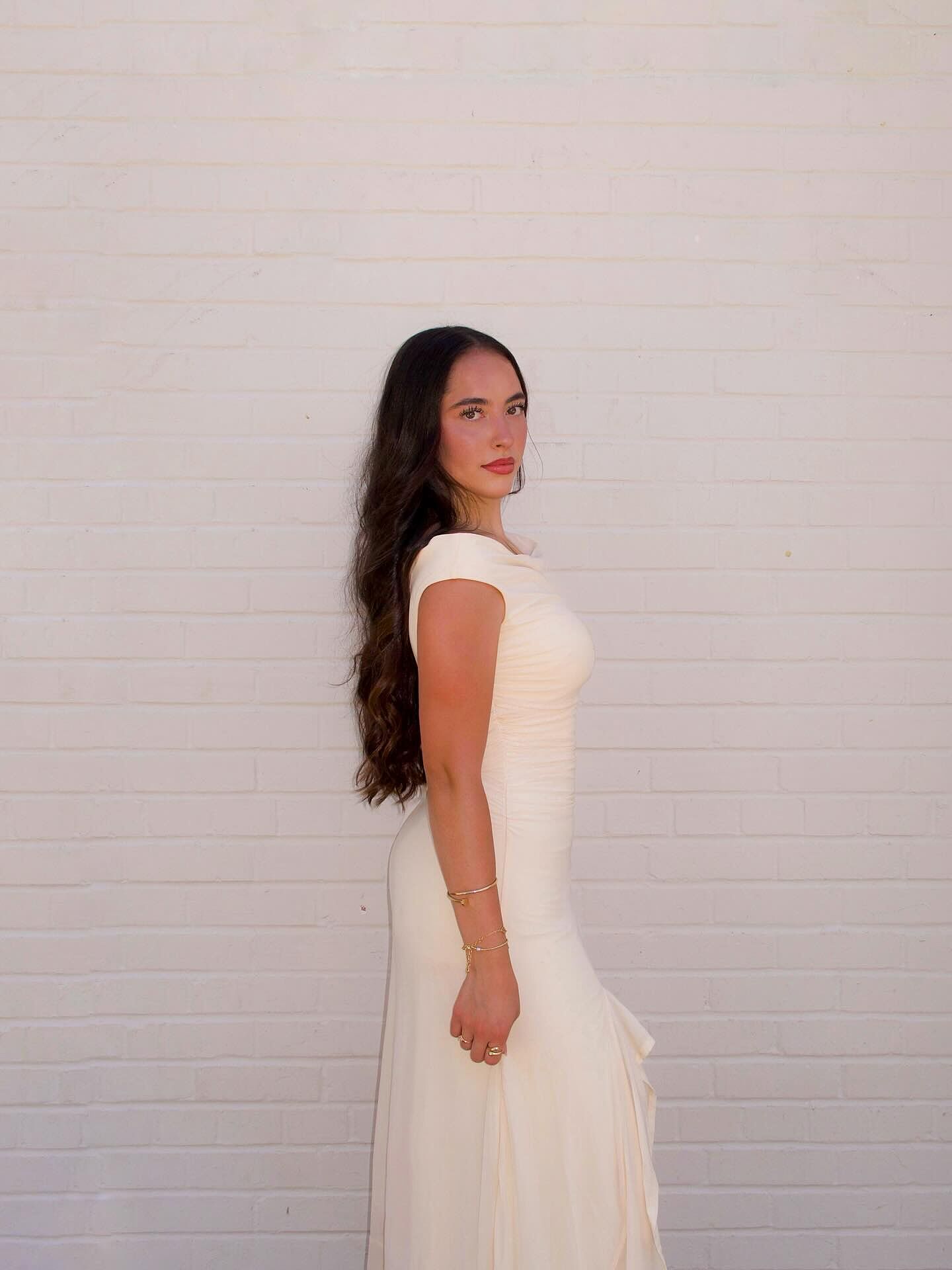 Maysa Cowl Back Maxi Dress Off White | Selfie Leslie