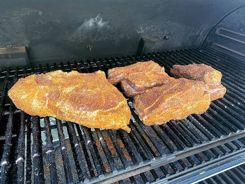 Brisket point and short ribs from sweetgrassbeef on the recteq_official BFG.