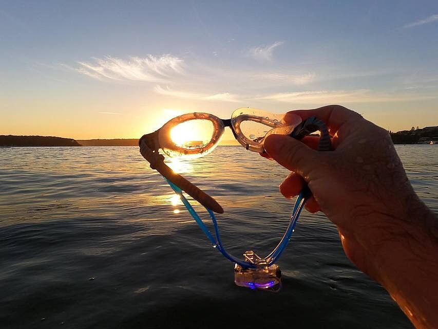Predator Flex Swimming Goggles - Titanium Lens - Clear Red Mirrored Smoke