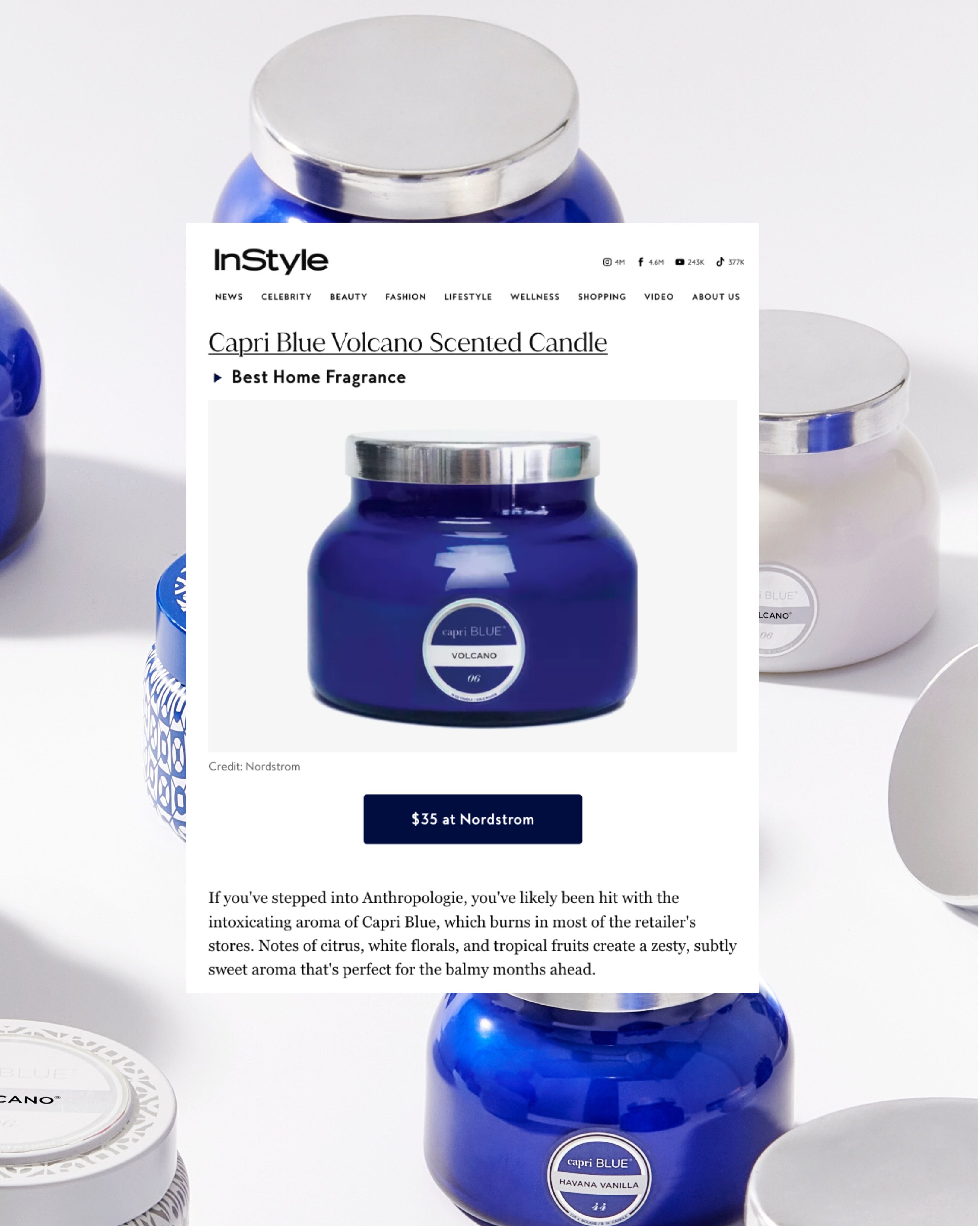 Volcano Printed Travel Tin Candle – 8.5 Oz | Capri Blue