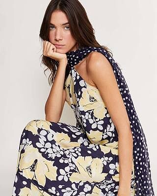 国内発| RIXO Tulip Fiedls レーストリム ミディドレス Hayley Midi Dress in Tulip Fields Blue