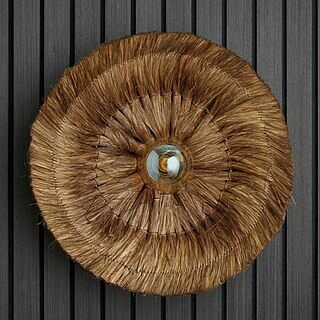 Moonj Natural Grass Round Wall Light - Brown