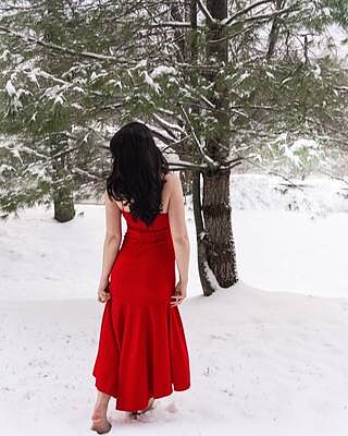 Emoji Asymmetrical Hemline Dress Red Selfie Leslie