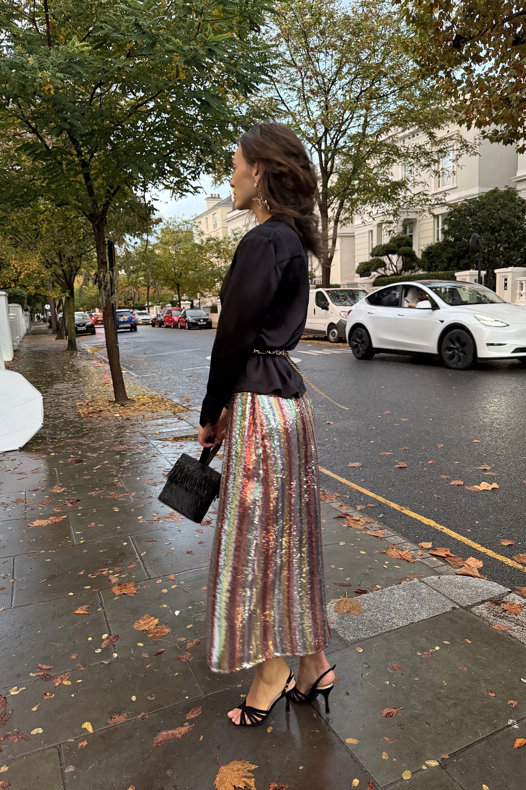 Kelly Silk Midi Skirt in Leopard Brown | RIXO USA ⋆