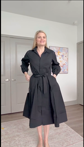 Claire Stretch Poplin Shirtdress - Black – Universal Standard