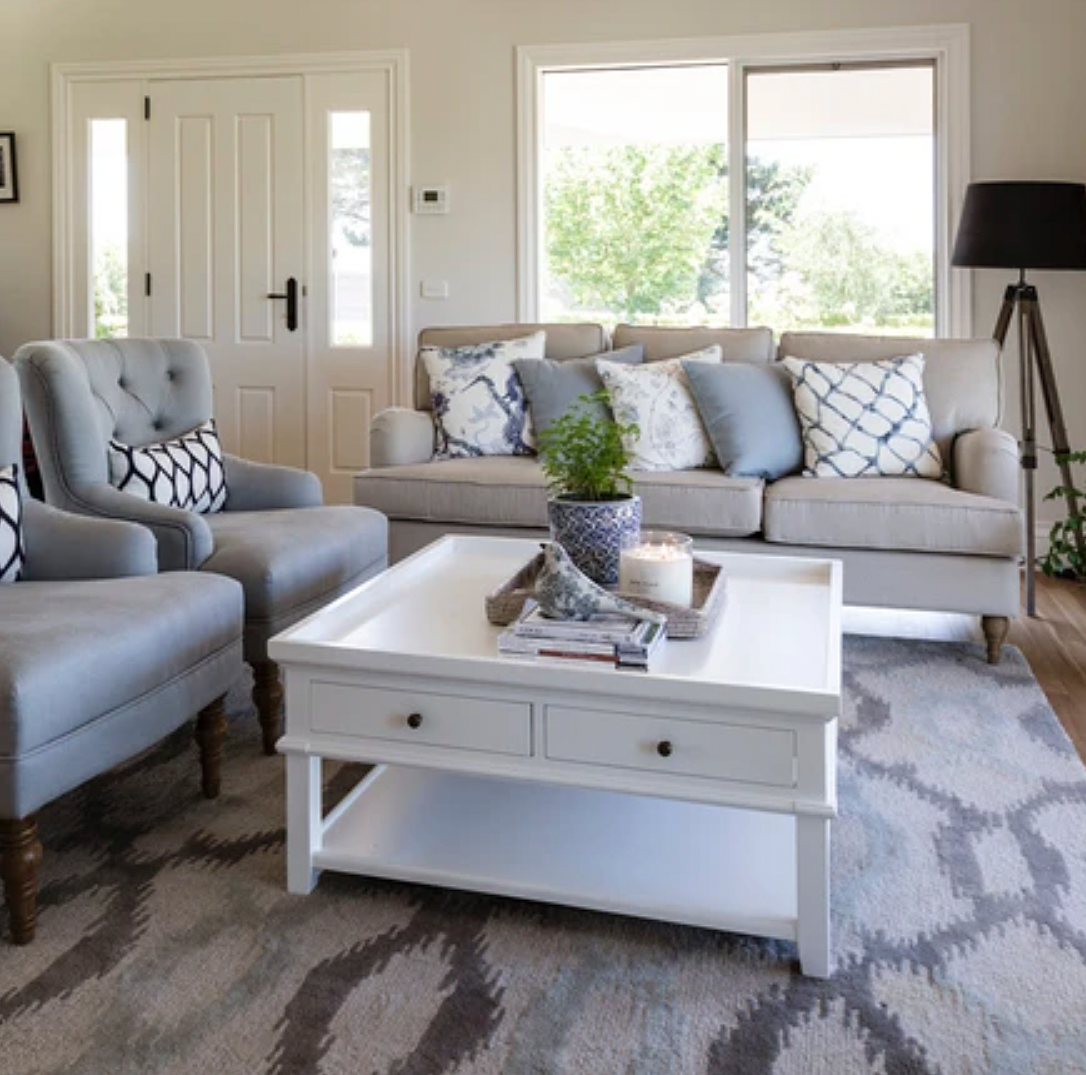 White Square Living Room Table Baci Living Room