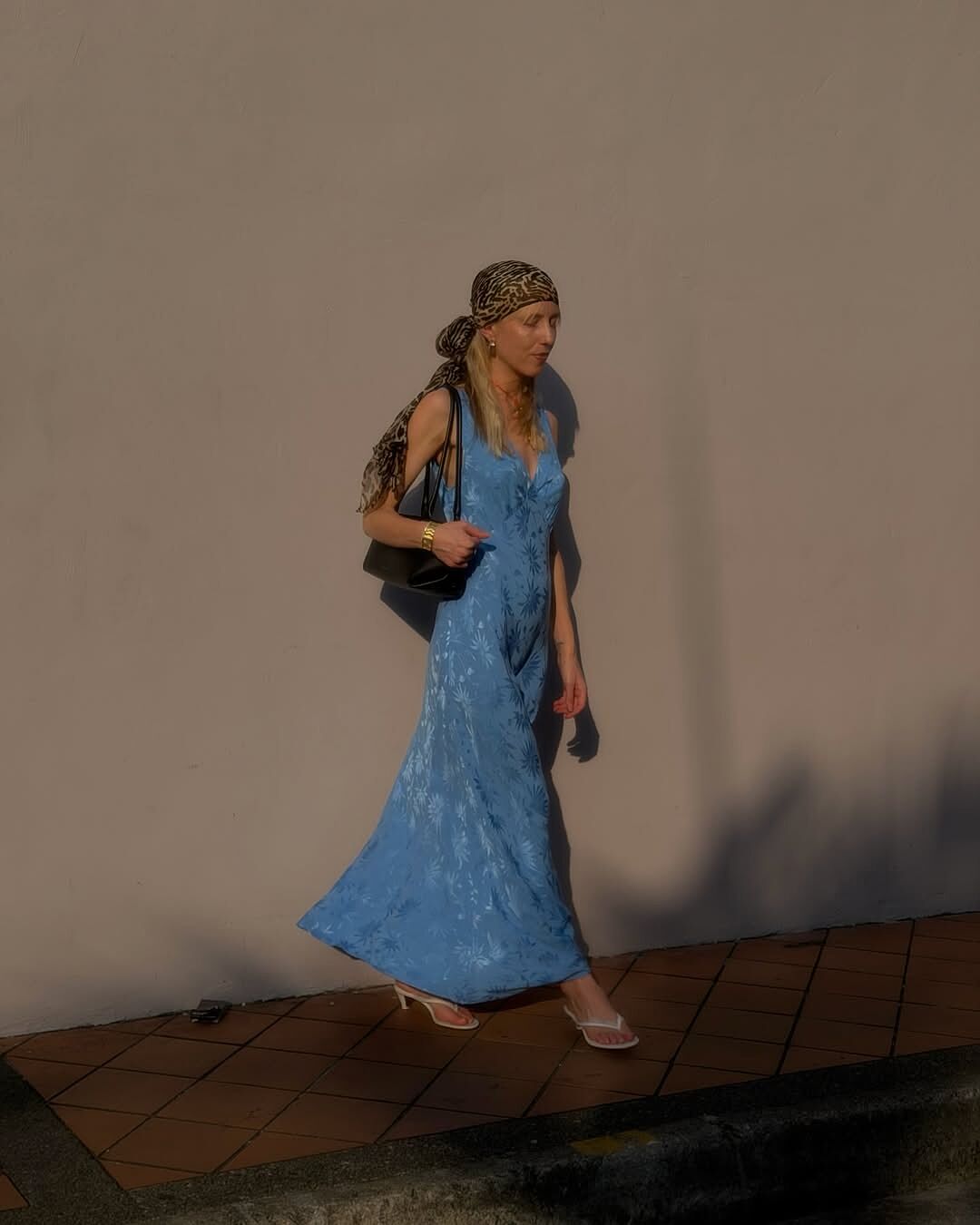 slim fit dress slacks Lady Black Tie - Solana Midi Dress - Blue & Pink Floral Halter Dress main image 1