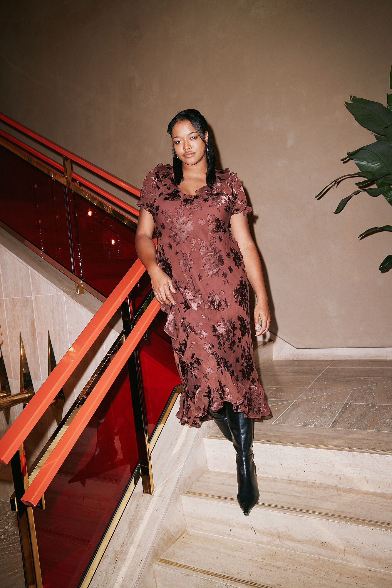 Clementina Midi Dress in Watercolour Blossom Red | RIXO USA ⋆